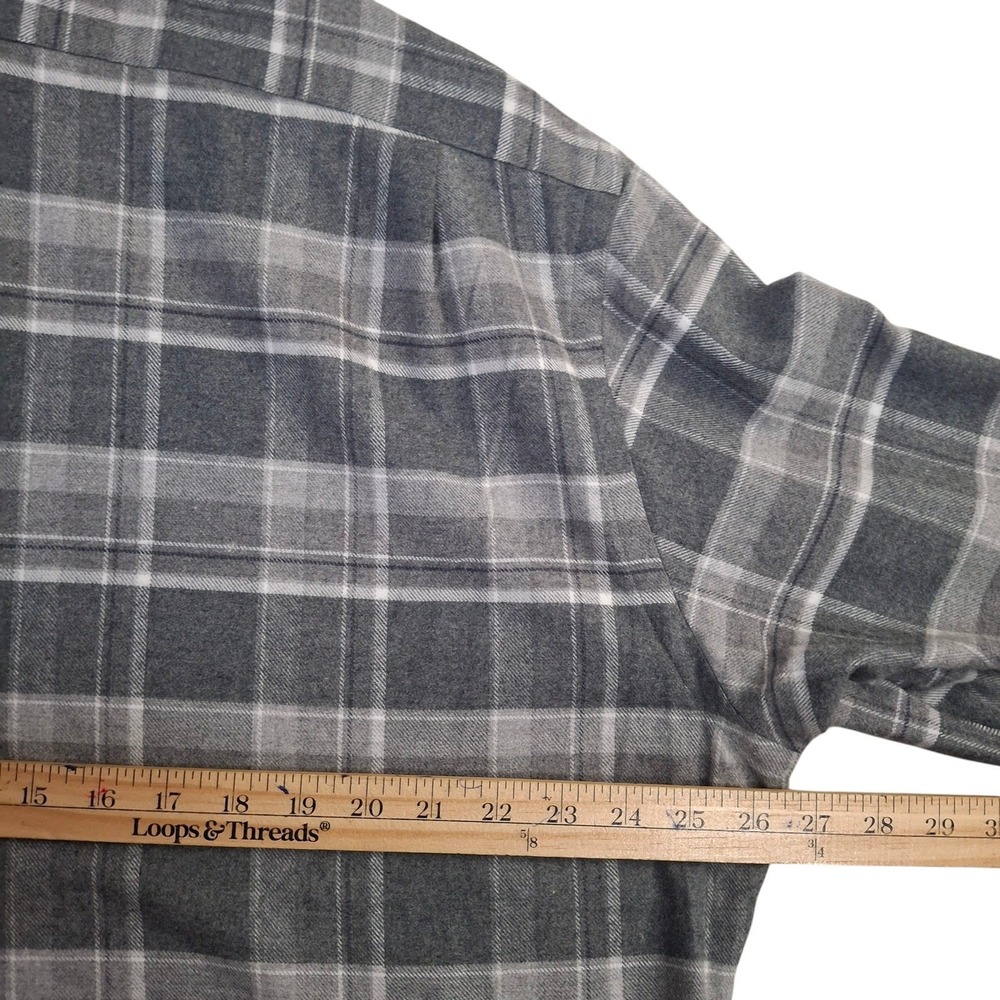 Polo Ralph Lauren Flannel Shirt Mens XL Grey Plaid Classic Fit Cotton - Picture 7 of 10